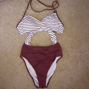 Pink pink piece swimsuit
